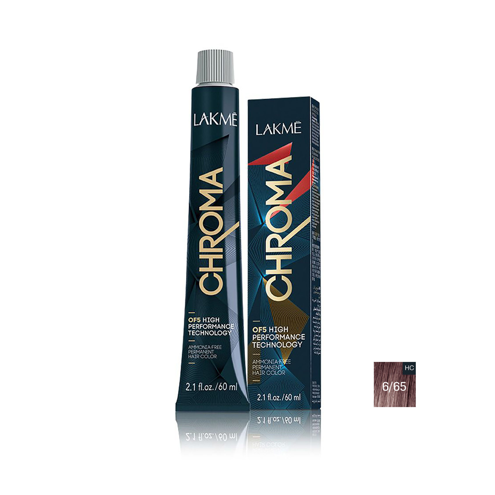 رنگ مو بدون آمونیاک لاکمه سری کروما شماره 6/65 ( بلوند ماهاگونی فندقی ) - Lakme Chroma Hair Color