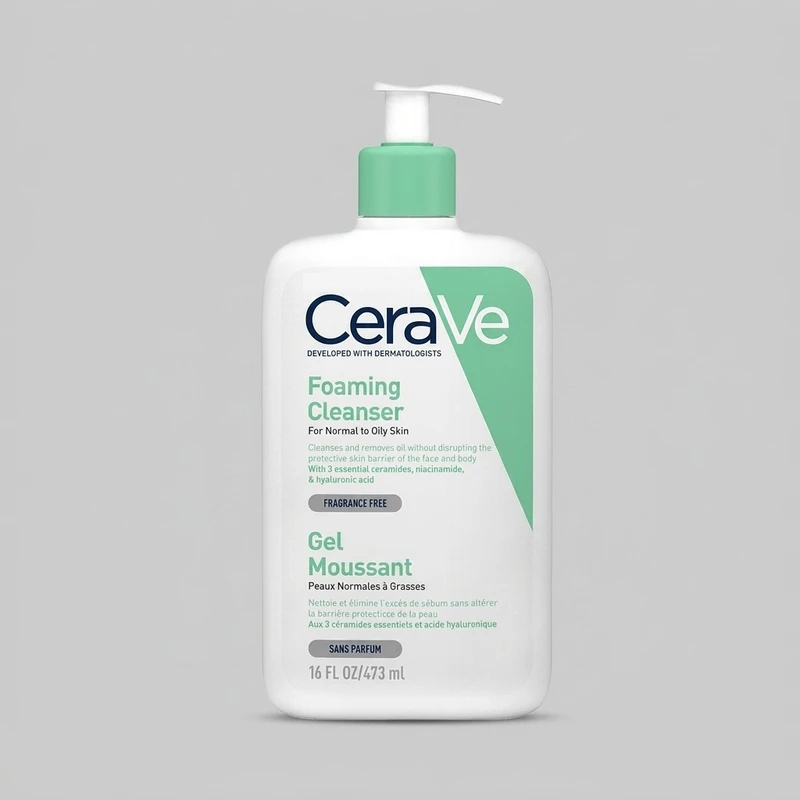 ژل شستشوی صورت سراوی Foaming Cleanser مناسب پوست نرمال تا چرب 473ml