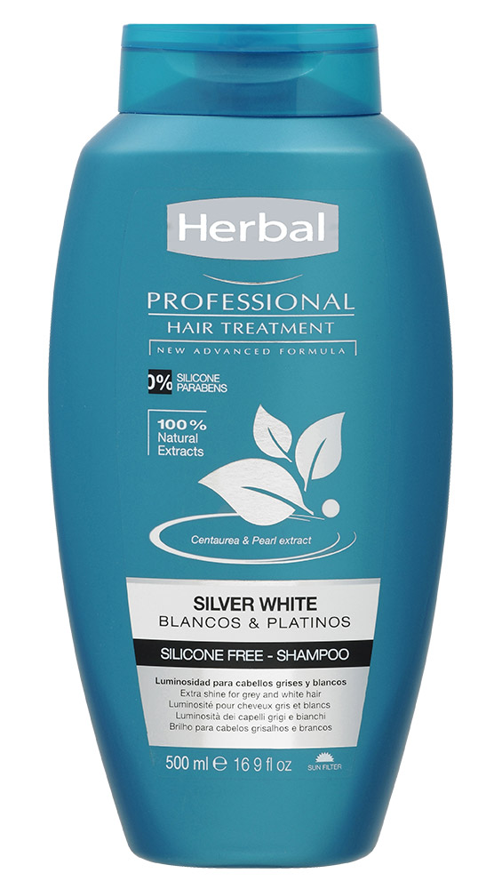شامپو ضد زردی هربال مدل سیلور وایت حجم 500 میلی لیتر - Herbal silver white shampoo 500 ml