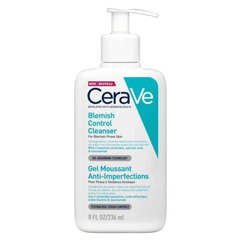 ژل شستشوی صورت سراوی Blemish Control مناسب پوست چرب و مستعد جوش 236ml